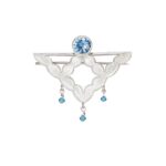 Lattice Blue brooch