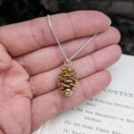 Real Golden Alder Cone Necklace